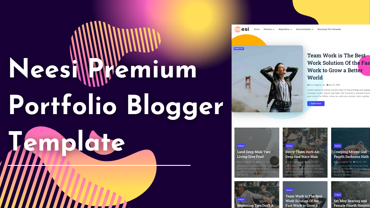 Neesi Premium Portfolio Blogger Template