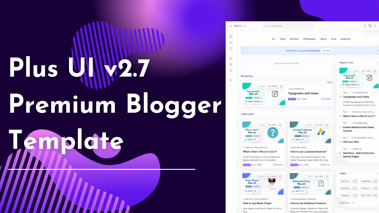 Plus UI v2.7 Premium Blogger Template