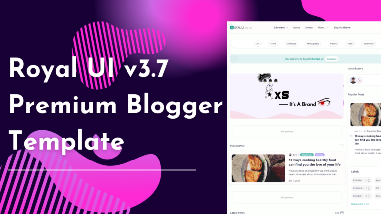 Royal UI v3.7 Premium Blogger Template